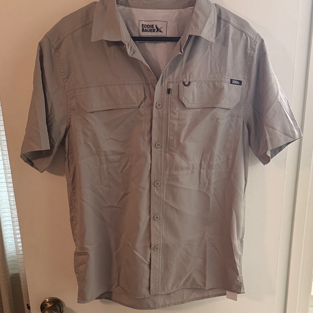 Eddie Bauer Light Gray Button-Up Shirt
